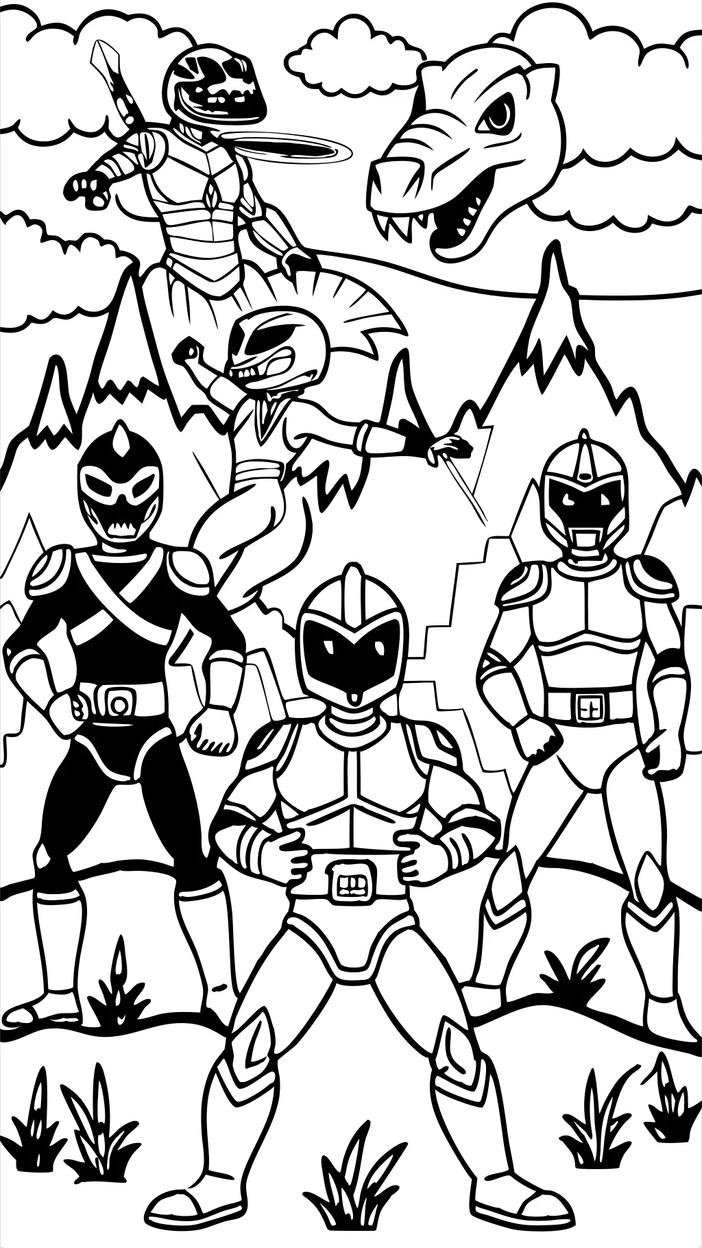 dino power rangers coloring pages